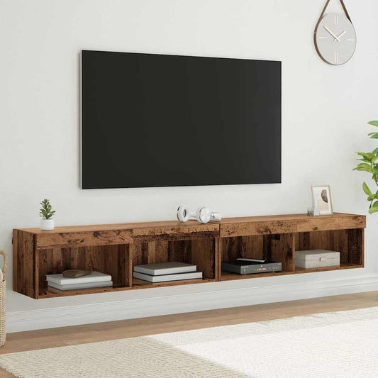 Tv-meubelset 2 pcs Oudhout 100 x 30 x 30 cm Bewerkt hout is nu te koop bij PeponiXL, paradijselijk wonen!