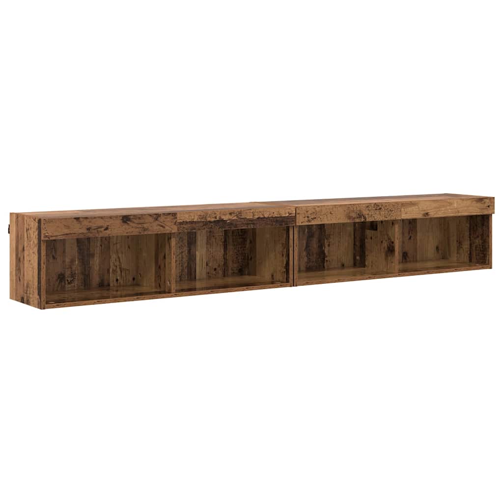 Tv-meubelset 2 pcs Oudhout 100 x 30 x 30 cm Bewerkt hout is nu te koop bij PeponiXL, paradijselijk wonen!