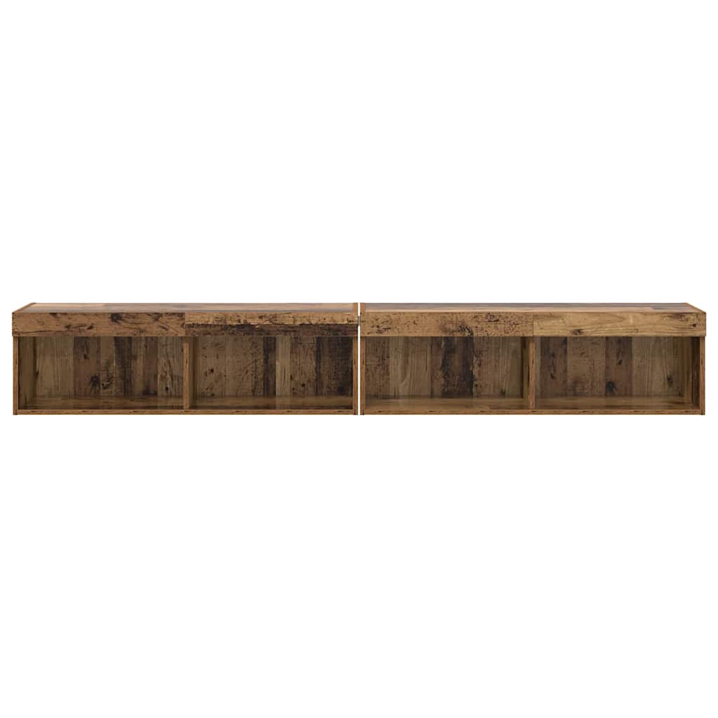Tv-meubelset 2 pcs Oudhout 100 x 30 x 30 cm Bewerkt hout is nu te koop bij PeponiXL, paradijselijk wonen!