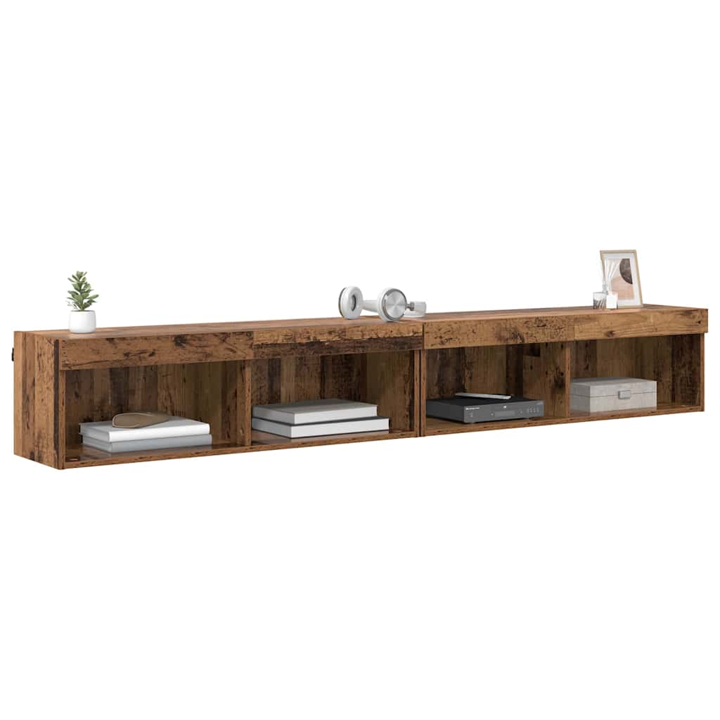 Tv-meubelset 2 pcs Oudhout 100 x 30 x 30 cm Bewerkt hout is nu te koop bij PeponiXL, paradijselijk wonen!