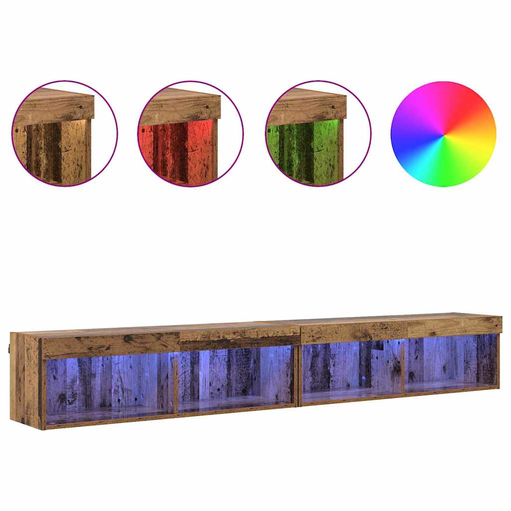 Tv-meubelset 2 pcs Oudhout 100 x 30 x 30 cm Bewerkt hout is nu te koop bij PeponiXL, paradijselijk wonen!