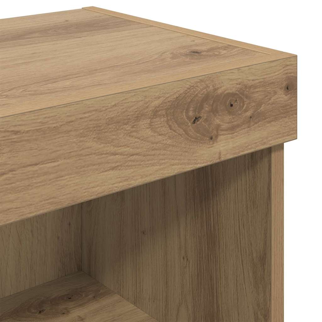 TV-wandkast met LED Artisan Eiken 100 x 30 x 30 cm Bewerkt hout is nu te koop bij PeponiXL, paradijselijk wonen!