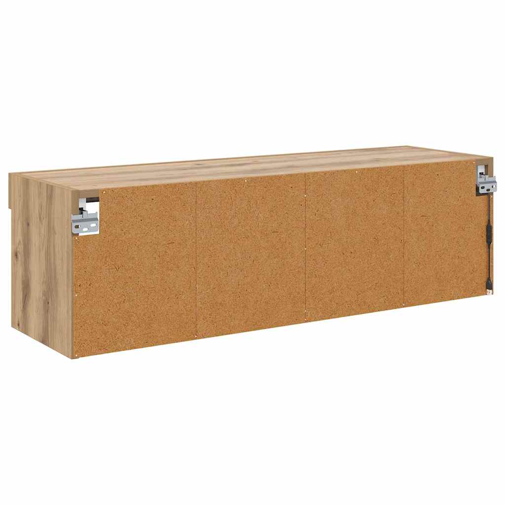 TV-wandkast met LED Artisan Eiken 100 x 30 x 30 cm Bewerkt hout is nu te koop bij PeponiXL, paradijselijk wonen!
