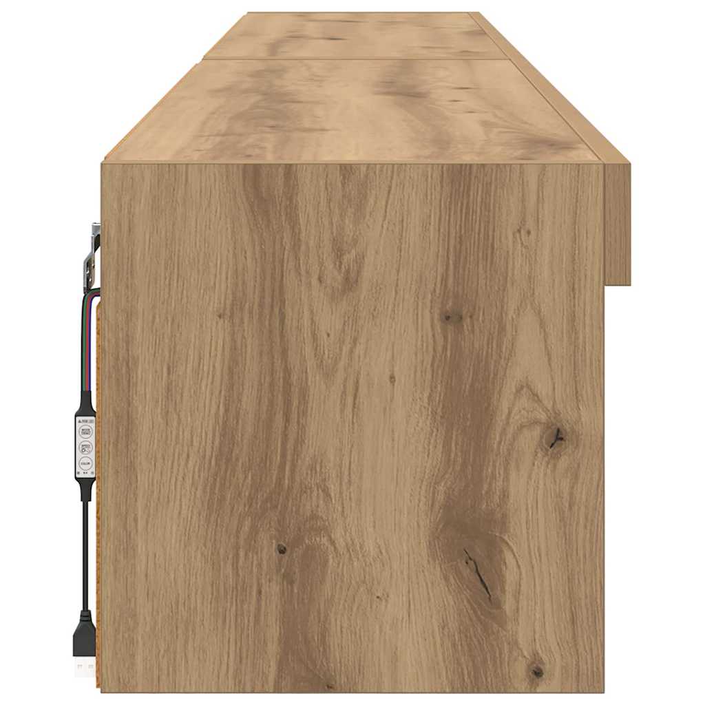 Tv-meubelset 2 pcs Artisan Eiken 100 x 30 x 30 cm Bewerkt hout is nu te koop bij PeponiXL, paradijselijk wonen!