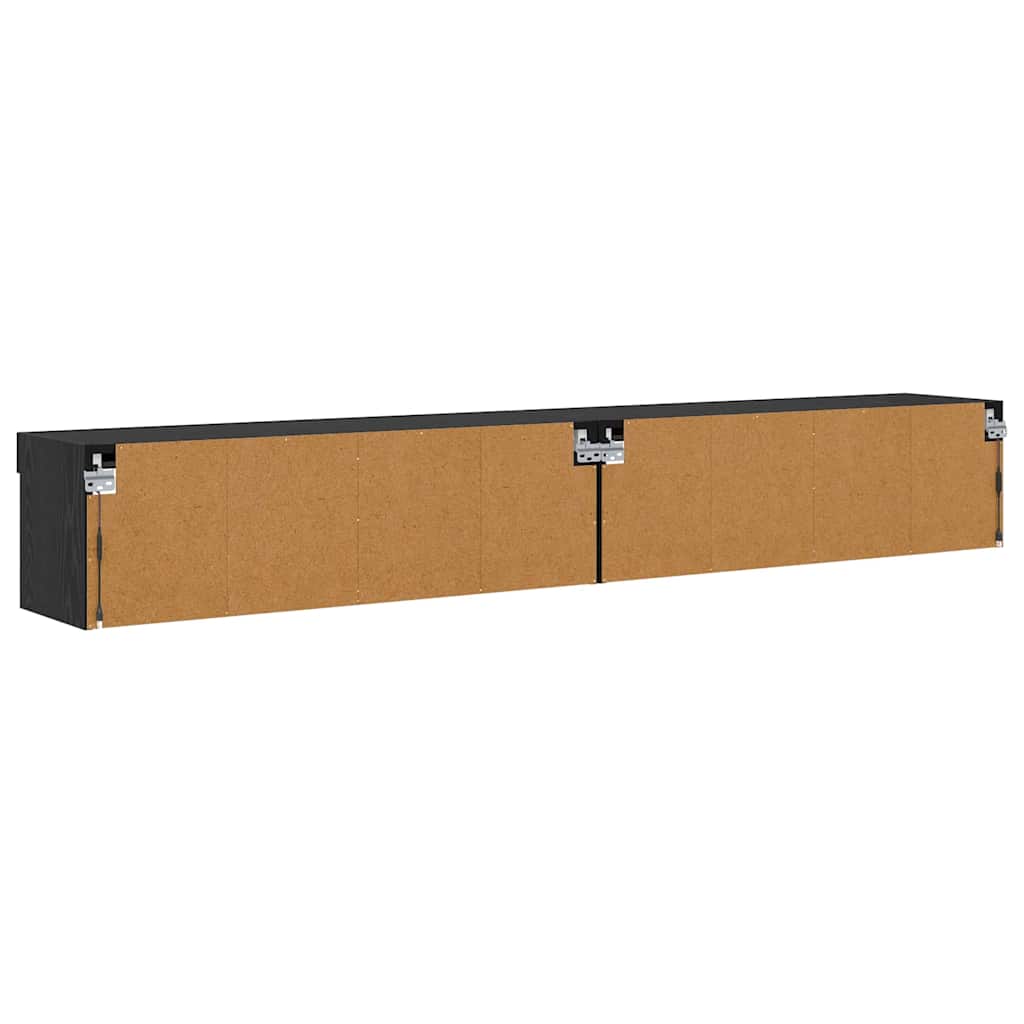 Tv-meubelset 2 pcs Zwart Eiken 100 x 30 x 30 cm Bewerkt hout is nu te koop bij PeponiXL, paradijselijk wonen!