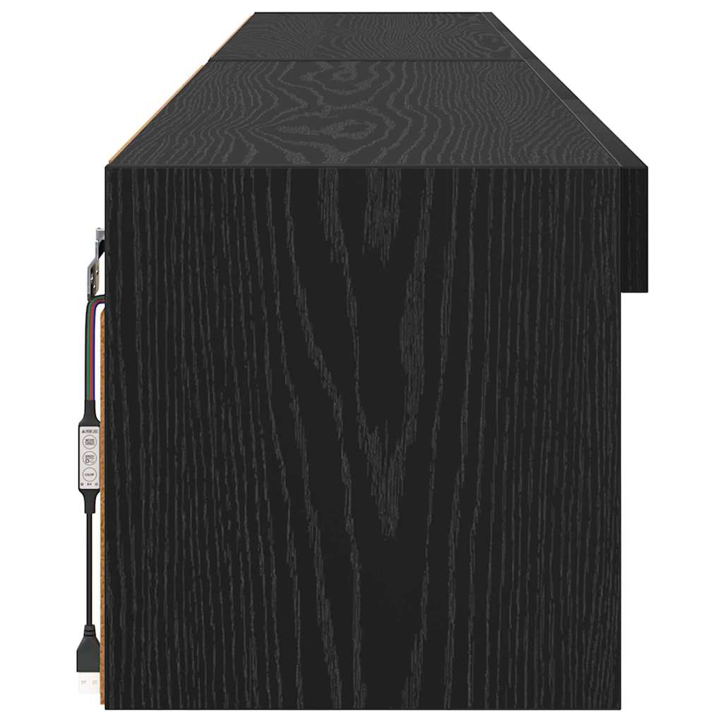 Tv-meubelset 2 pcs Zwart Eiken 100 x 30 x 30 cm Bewerkt hout is nu te koop bij PeponiXL, paradijselijk wonen!