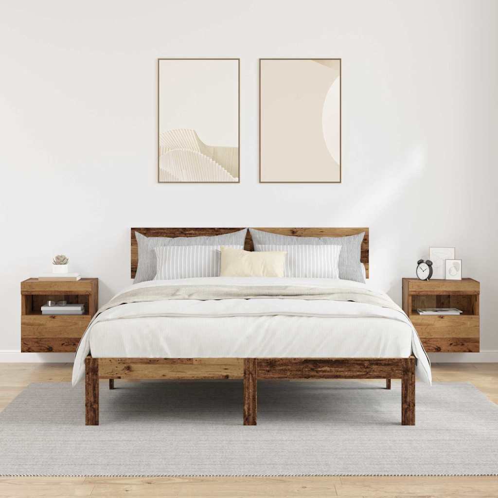 TV Wandkasten 2 pcs Oud Hout 40 x 30 x 40 cm Bewerkt hout is nu te koop bij PeponiXL, paradijselijk wonen!