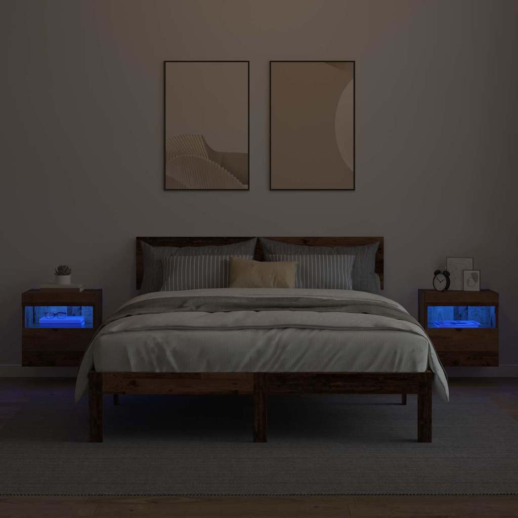 TV Wandkasten 2 pcs Oud Hout 40 x 30 x 40 cm Bewerkt hout is nu te koop bij PeponiXL, paradijselijk wonen!