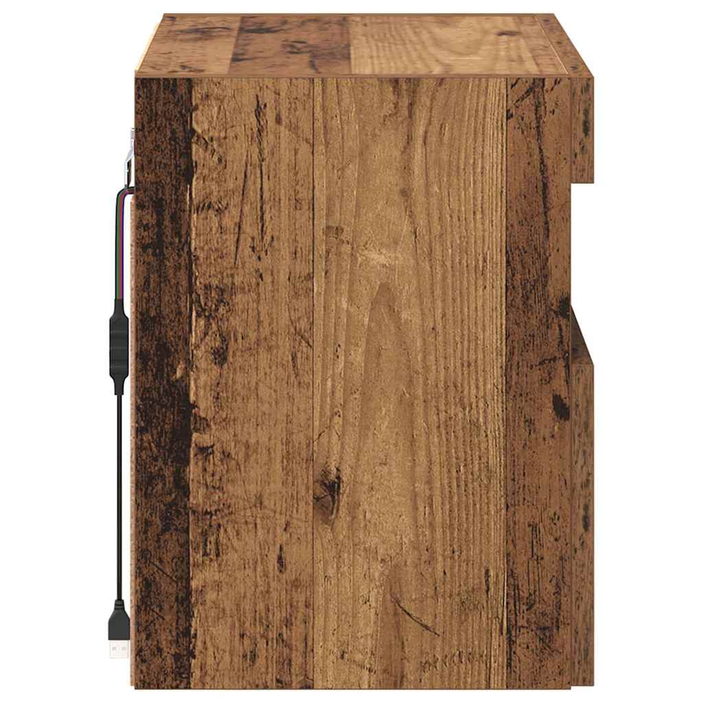 TV Wandkasten 2 pcs Oud Hout 40 x 30 x 40 cm Bewerkt hout is nu te koop bij PeponiXL, paradijselijk wonen!