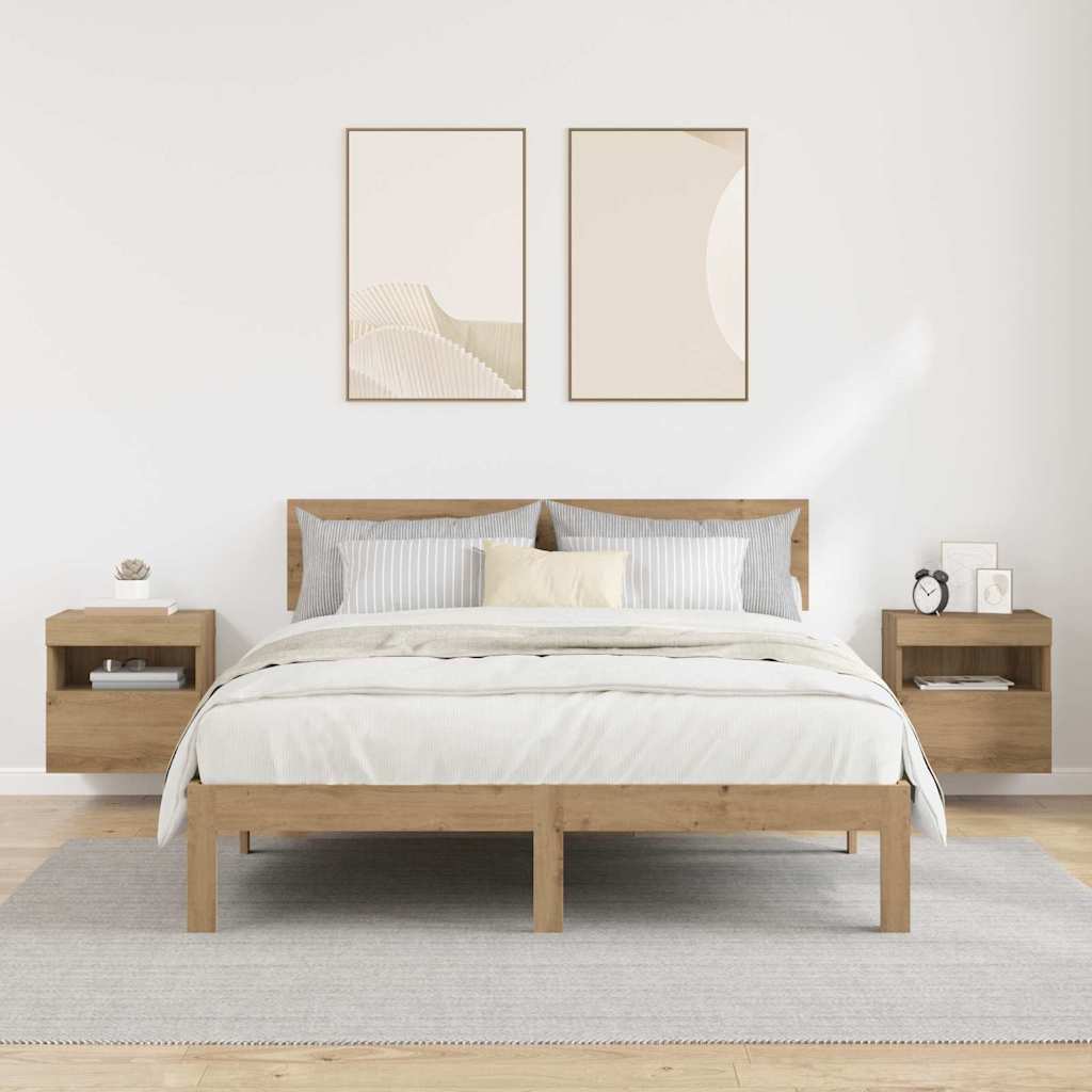 TV Wandkasten 2 pcs Artisan Eiken 40 x 30 x 40 cm Bewerkt hout is nu te koop bij PeponiXL, paradijselijk wonen!