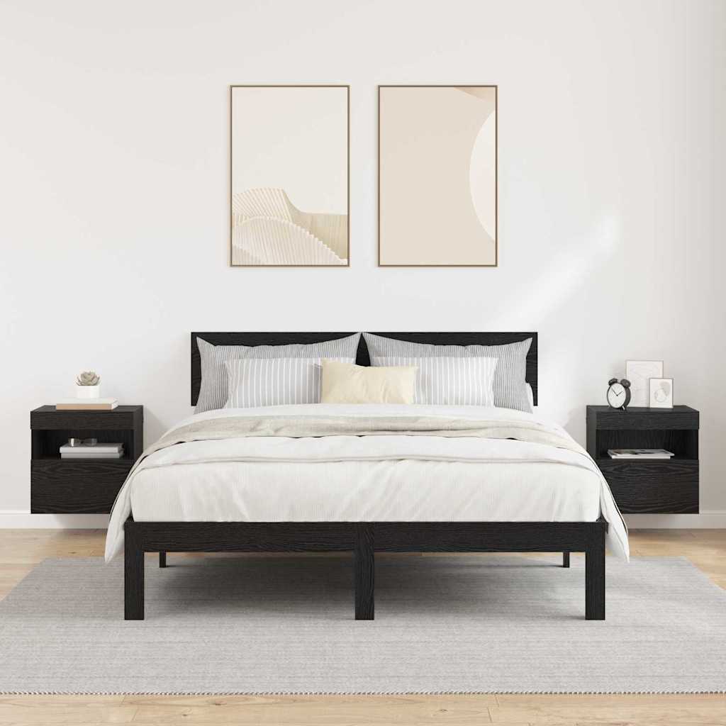 TV Wandkasten 2 pcs Zwart Eiken 40 x 30 x 40 cm Bewerkt hout is nu te koop bij PeponiXL, paradijselijk wonen!