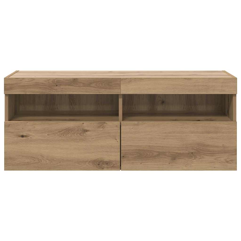 TV Wandkast Artisan Eiken 100 x 30 x 40 cm Bewerkt hout is nu te koop bij PeponiXL, paradijselijk wonen!