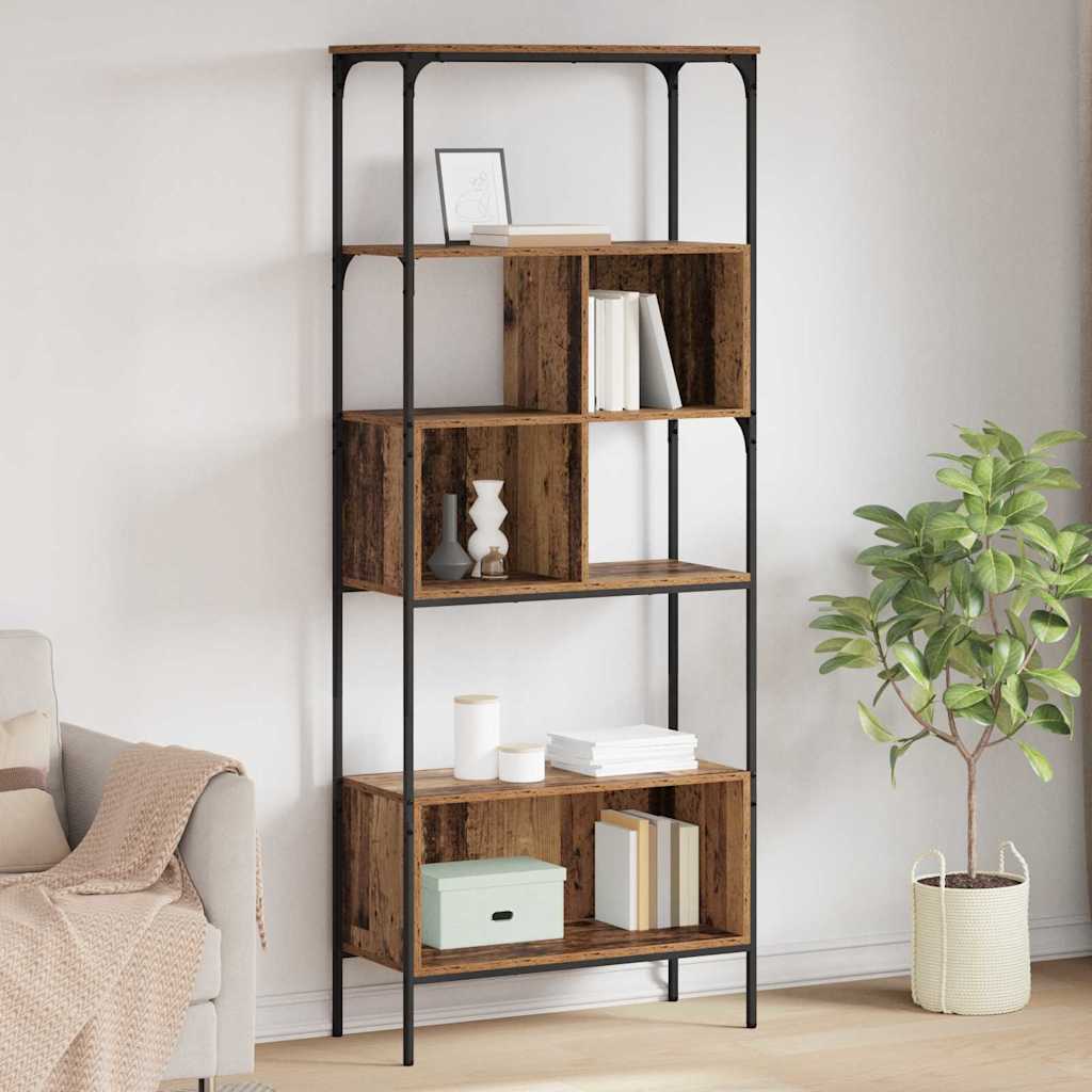 Boekenkast Oud Hout 76 x 33 x 188,5 cm Bewerkt hout is nu te koop bij PeponiXL, paradijselijk wonen!