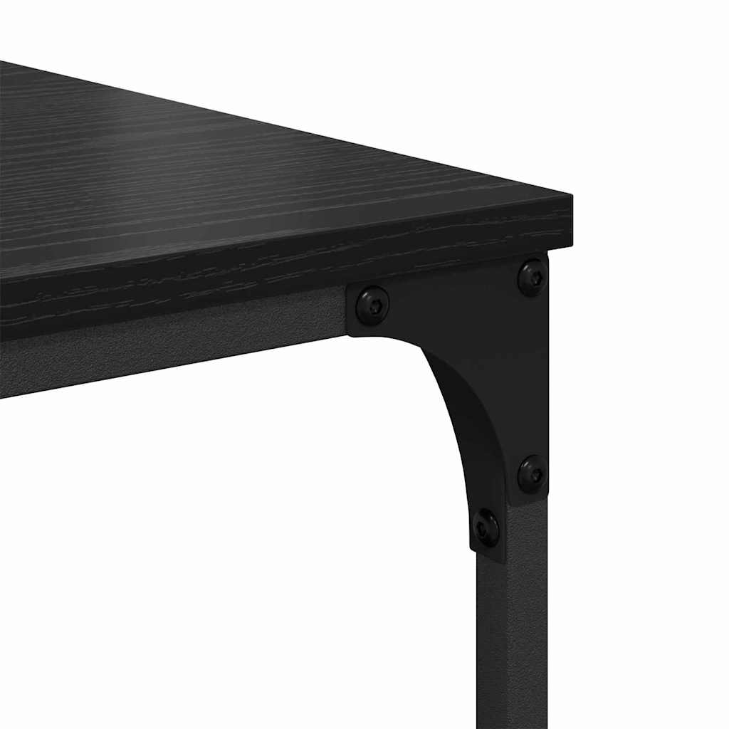 Boekenkast Zwart Eiken 76 x 33 x 188,5 cm Bewerkt hout is nu te koop bij PeponiXL, paradijselijk wonen!