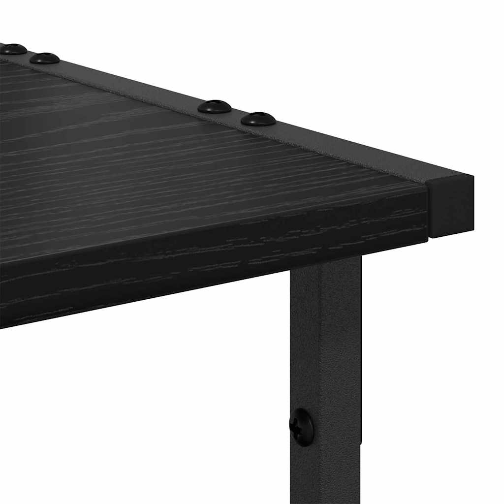 Printerstand Zwart Eiken 41 x 28 x 33.5 cm Bewerkt hout is nu te koop bij PeponiXL, paradijselijk wonen!