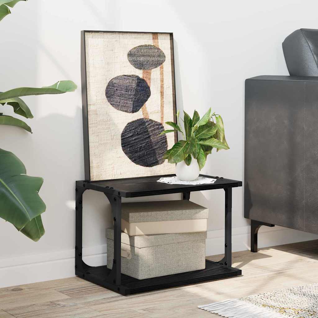 Printerstand Zwart Eiken 41 x 28 x 33.5 cm Bewerkt hout is nu te koop bij PeponiXL, paradijselijk wonen!