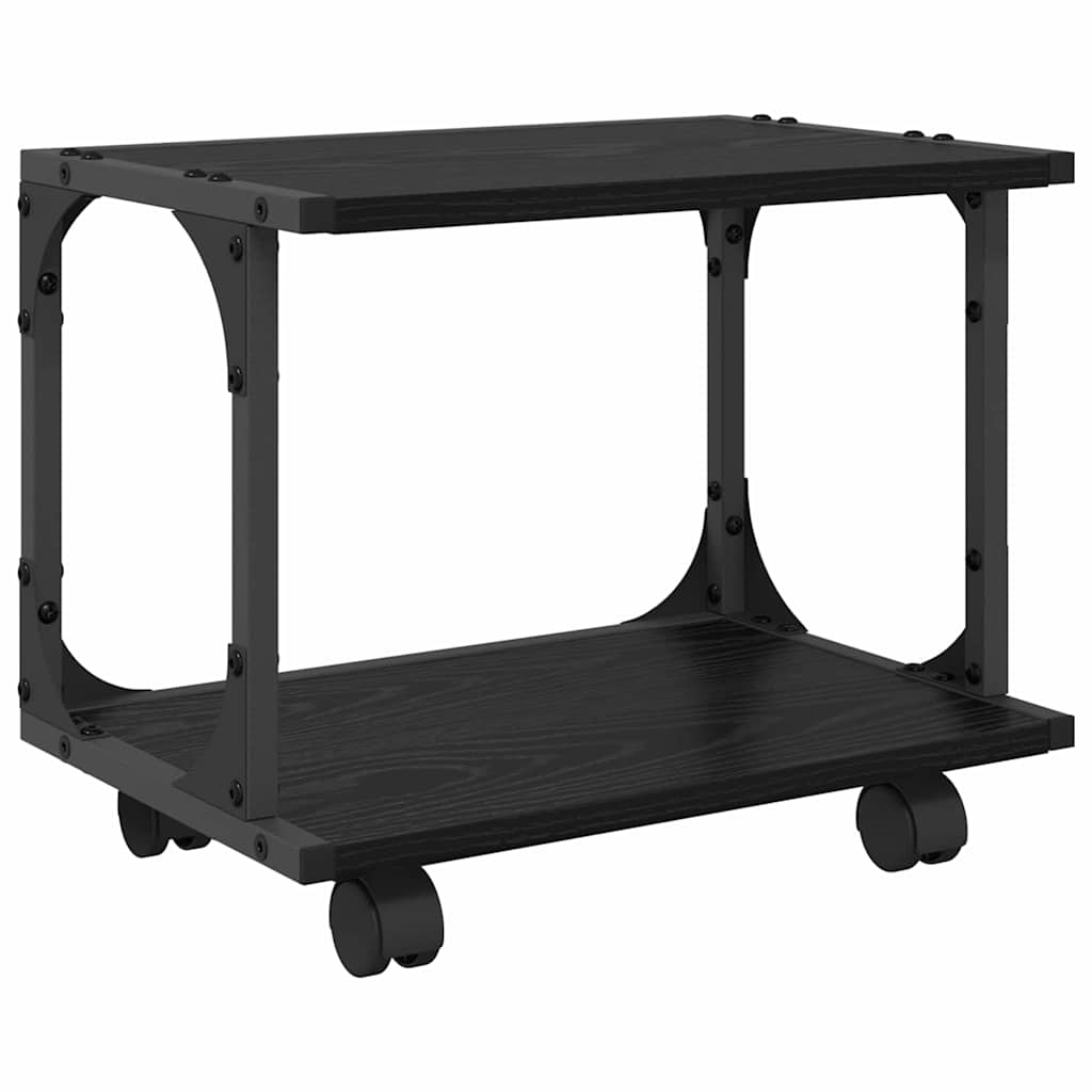 Printerstand Zwart Eiken 41 x 28 x 33.5 cm Bewerkt hout is nu te koop bij PeponiXL, paradijselijk wonen!