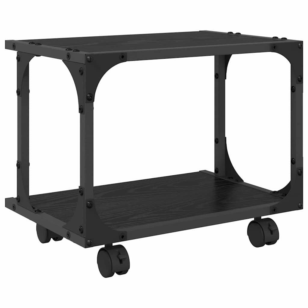 Printerstand Zwart Eiken 41 x 28 x 33.5 cm Bewerkt hout is nu te koop bij PeponiXL, paradijselijk wonen!