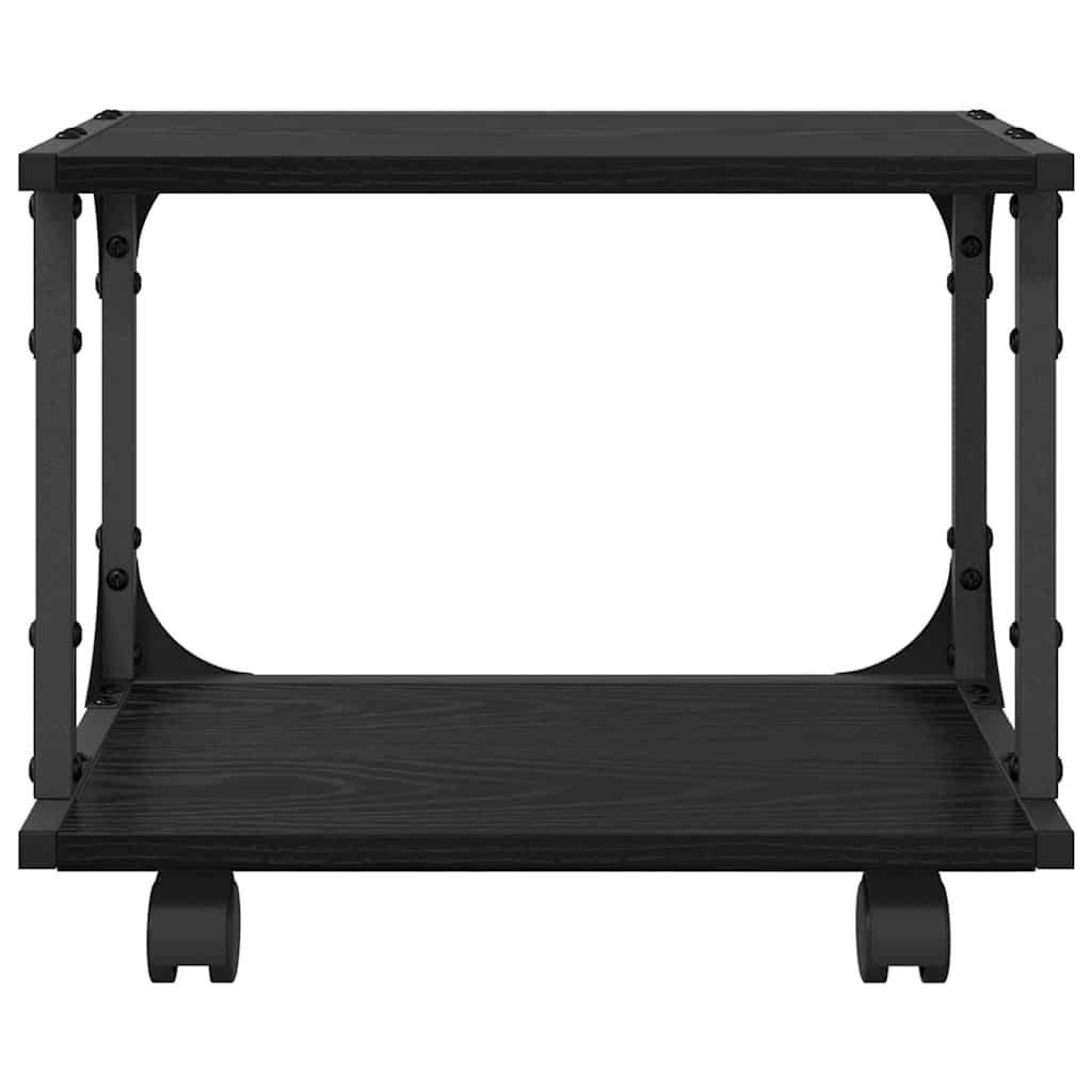 Printerstand Zwart Eiken 41 x 28 x 33.5 cm Bewerkt hout is nu te koop bij PeponiXL, paradijselijk wonen!