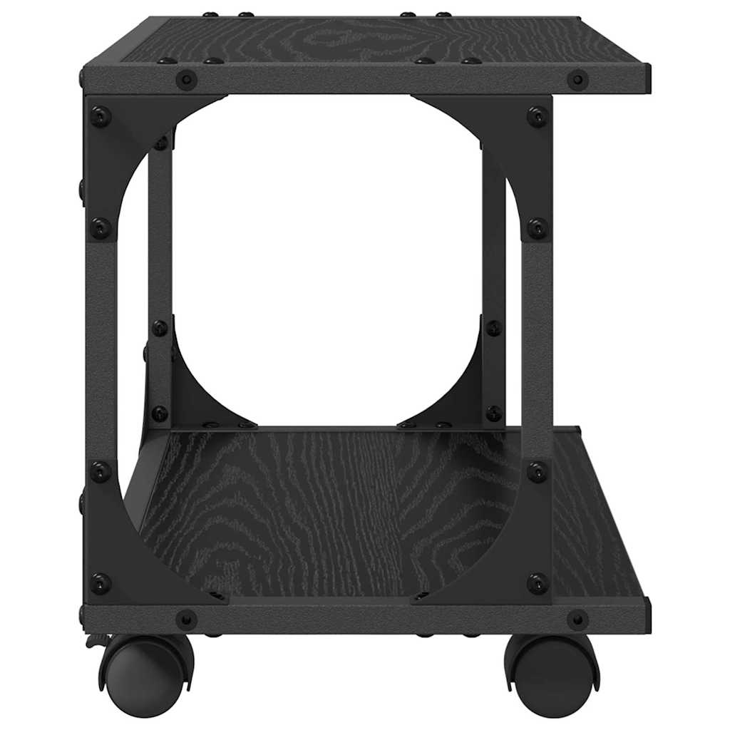 Printerstand Zwart Eiken 41 x 28 x 33.5 cm Bewerkt hout is nu te koop bij PeponiXL, paradijselijk wonen!
