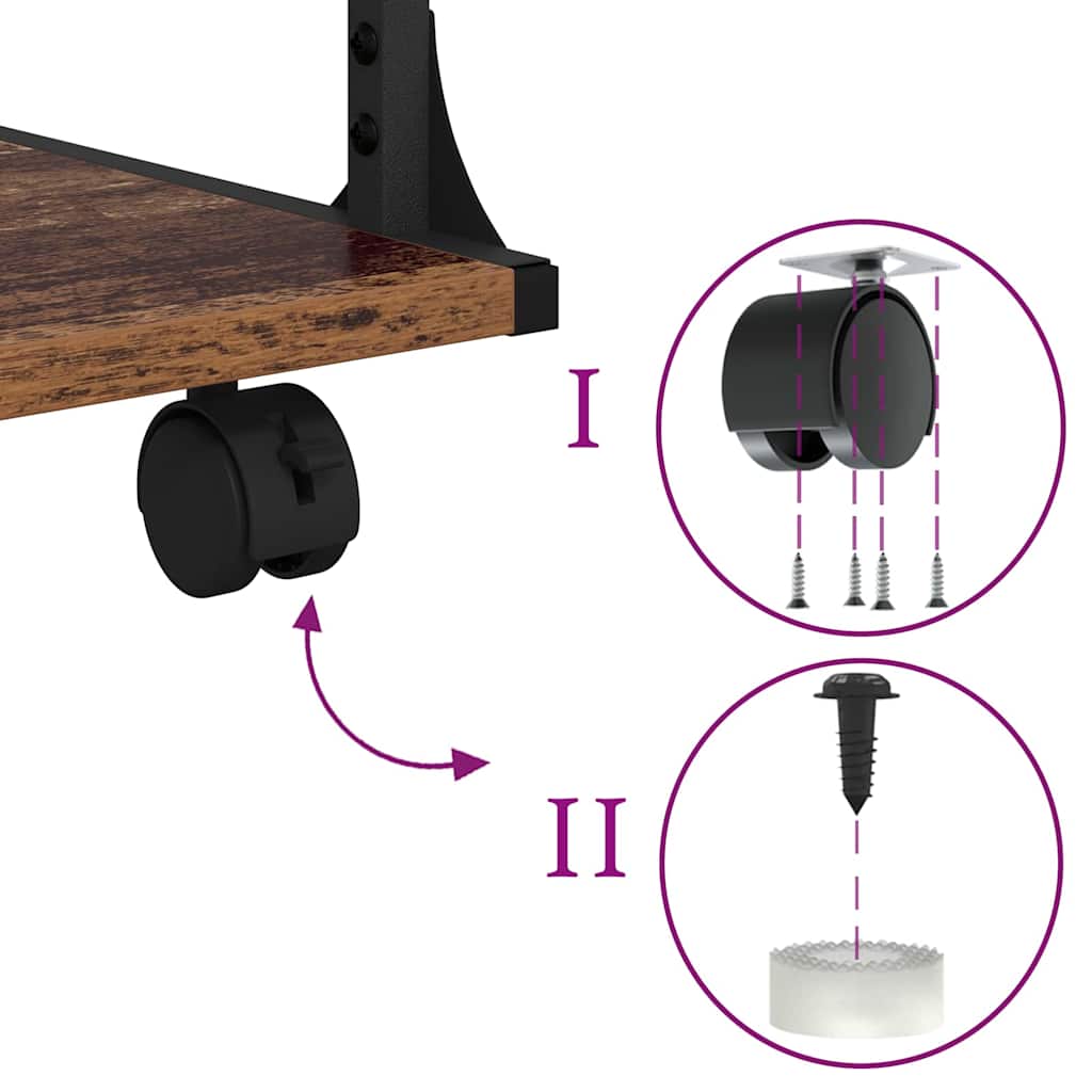 Printerstand Oud Hout 43 x 48 x 64 cm Bewerkt hout is nu te koop bij PeponiXL, paradijselijk wonen!