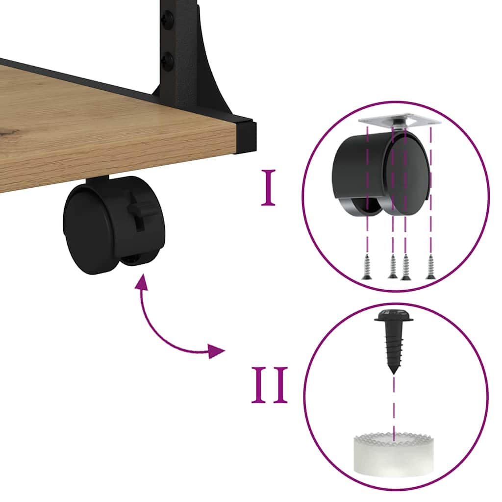 Printerstand Artisan Eiken 43 x 48 x 64 cm Bewerkt hout is nu te koop bij PeponiXL, paradijselijk wonen!