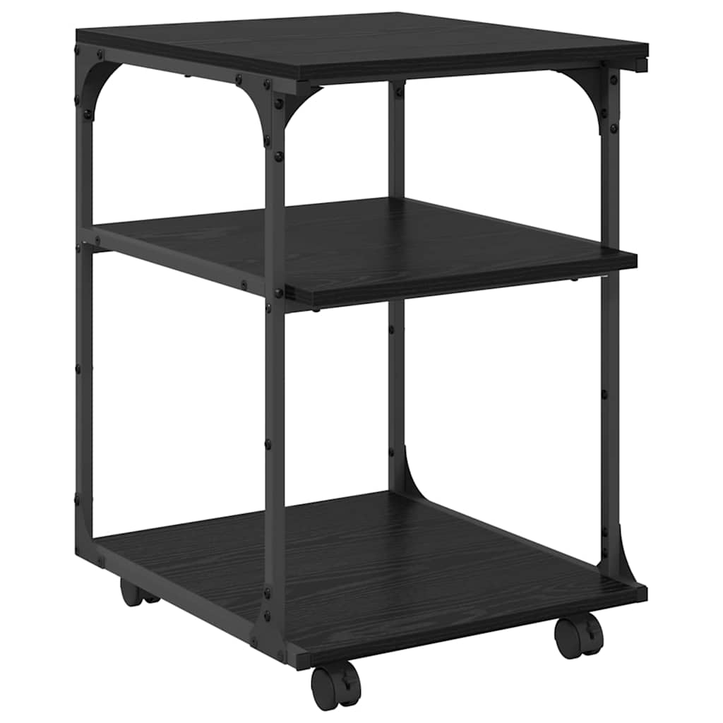 Printerstand Zwart Eiken 43 x 48 x 64 cm Bewerkt hout is nu te koop bij PeponiXL, paradijselijk wonen!