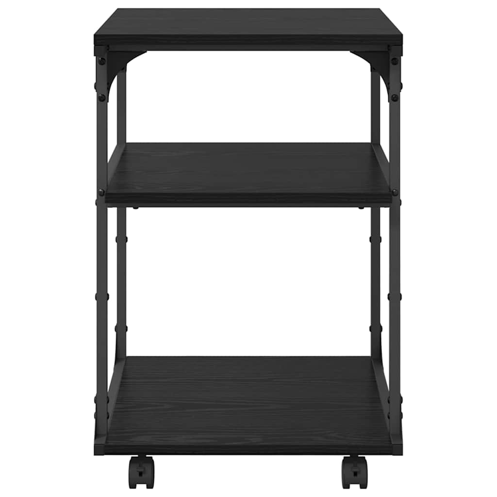 Printerstand Zwart Eiken 43 x 48 x 64 cm Bewerkt hout is nu te koop bij PeponiXL, paradijselijk wonen!