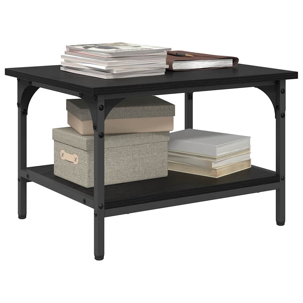 Printerstand Zwart Eiken 50 x 40 x 38 cm Bewerkt hout is nu te koop bij PeponiXL, paradijselijk wonen!