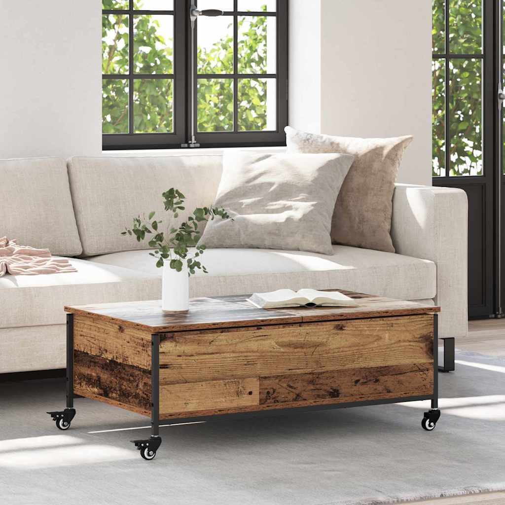 Salontafel Oud Hout 91 x 55 x 32 cm Bewerkt hout is nu te koop bij PeponiXL, paradijselijk wonen!