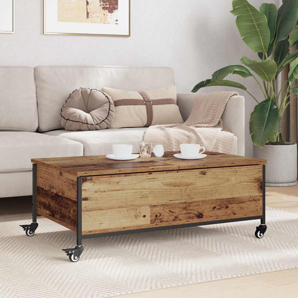 Salontafel Oud Hout 91 x 55 x 32 cm Bewerkt hout is nu te koop bij PeponiXL, paradijselijk wonen!