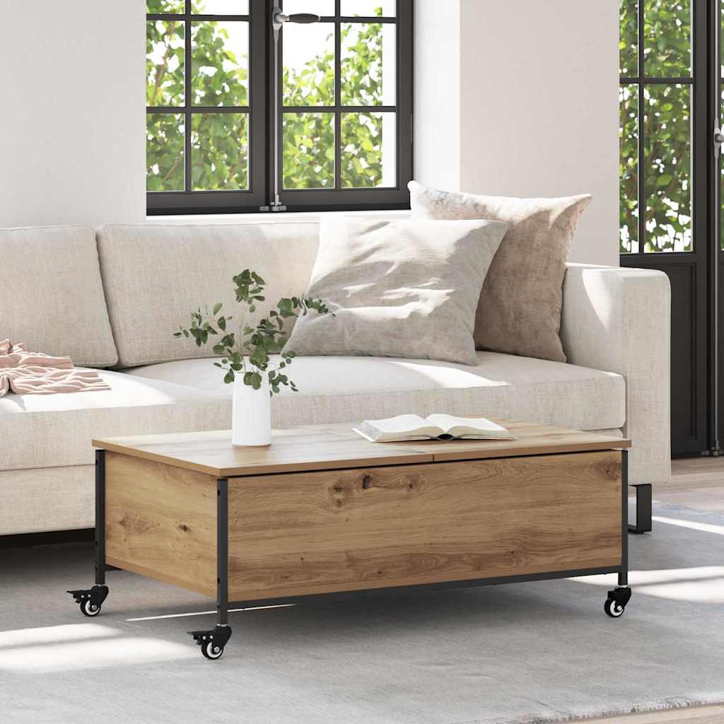 Salontafel Artisan Eiken 91 x 55 x 32 cm Bewerkt hout is nu te koop bij PeponiXL, paradijselijk wonen!