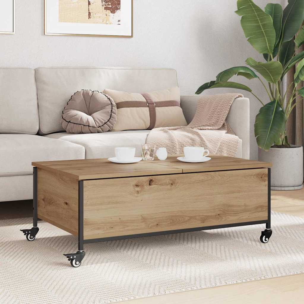 Salontafel Artisan Eiken 91 x 55 x 32 cm Bewerkt hout is nu te koop bij PeponiXL, paradijselijk wonen!