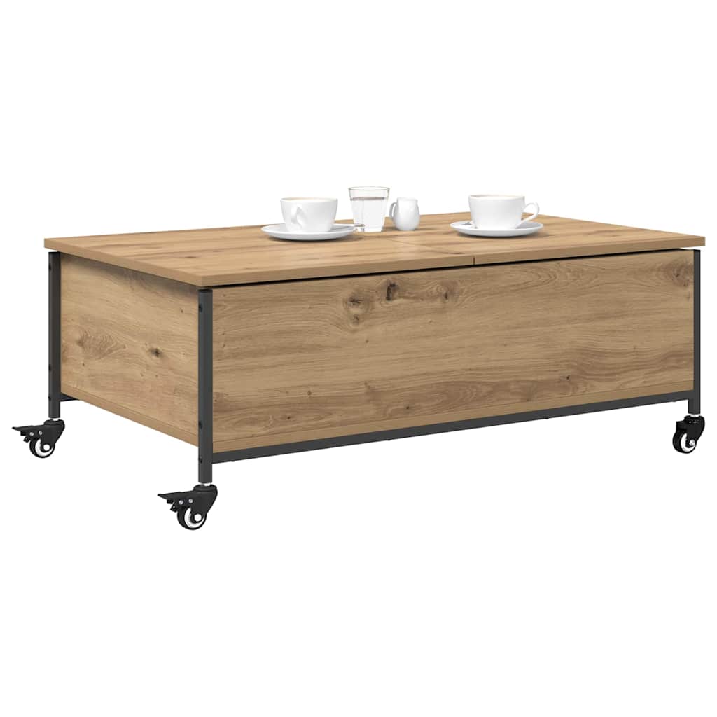 Salontafel Artisan Eiken 91 x 55 x 32 cm Bewerkt hout is nu te koop bij PeponiXL, paradijselijk wonen!