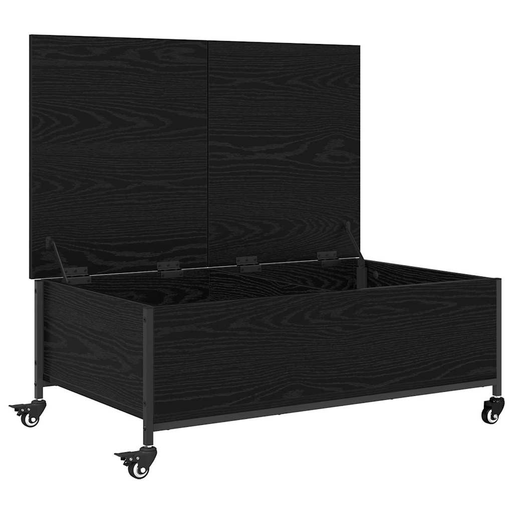 Salontafel Zwart Eiken 91 x 55 x 32 cm Bewerkt hout is nu te koop bij PeponiXL, paradijselijk wonen!