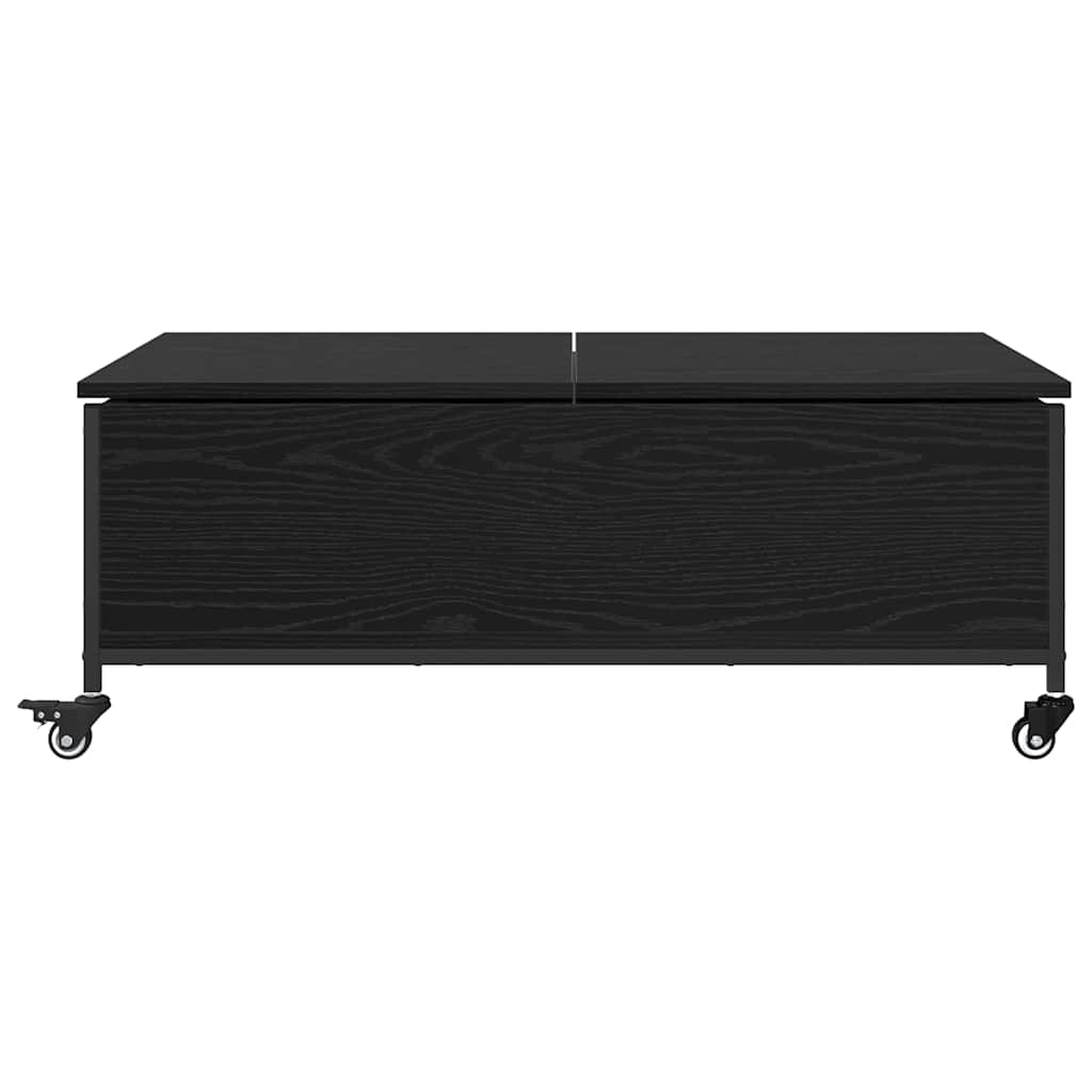 Salontafel Zwart Eiken 91 x 55 x 32 cm Bewerkt hout is nu te koop bij PeponiXL, paradijselijk wonen!