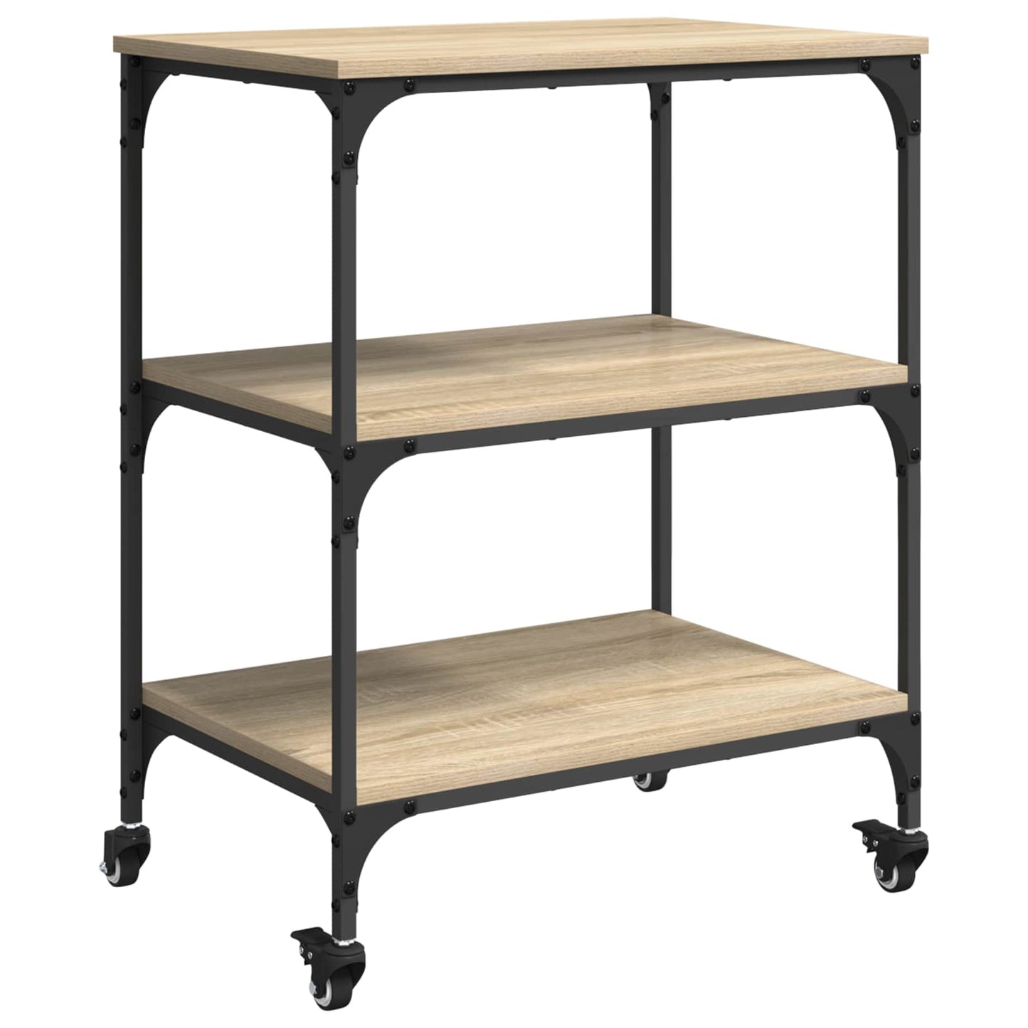 Keuken Trolley Sonoma Eiken 60 x 41 x 76 cm Bewerkt hout is nu te koop bij PeponiXL, paradijselijk wonen!