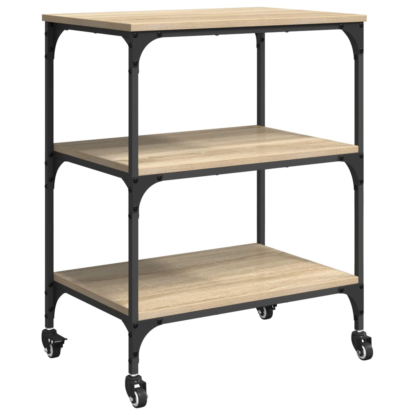 Keuken Trolley Sonoma Eiken 60 x 41 x 76 cm Bewerkt hout is nu te koop bij PeponiXL, paradijselijk wonen!