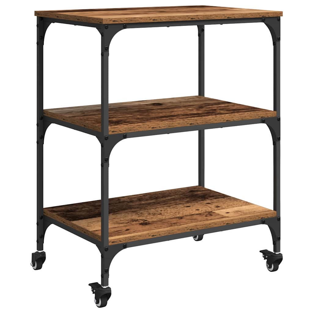 Keuken Trolley Oud Hout 60 x 41 x 76 cm Bewerkt hout is nu te koop bij PeponiXL, paradijselijk wonen!