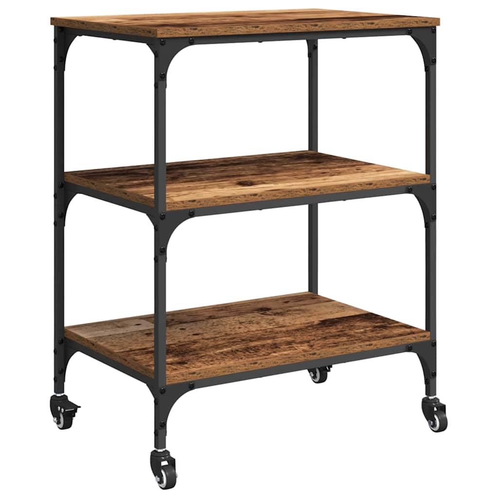 Keuken Trolley Oud Hout 60 x 41 x 76 cm Bewerkt hout is nu te koop bij PeponiXL, paradijselijk wonen!