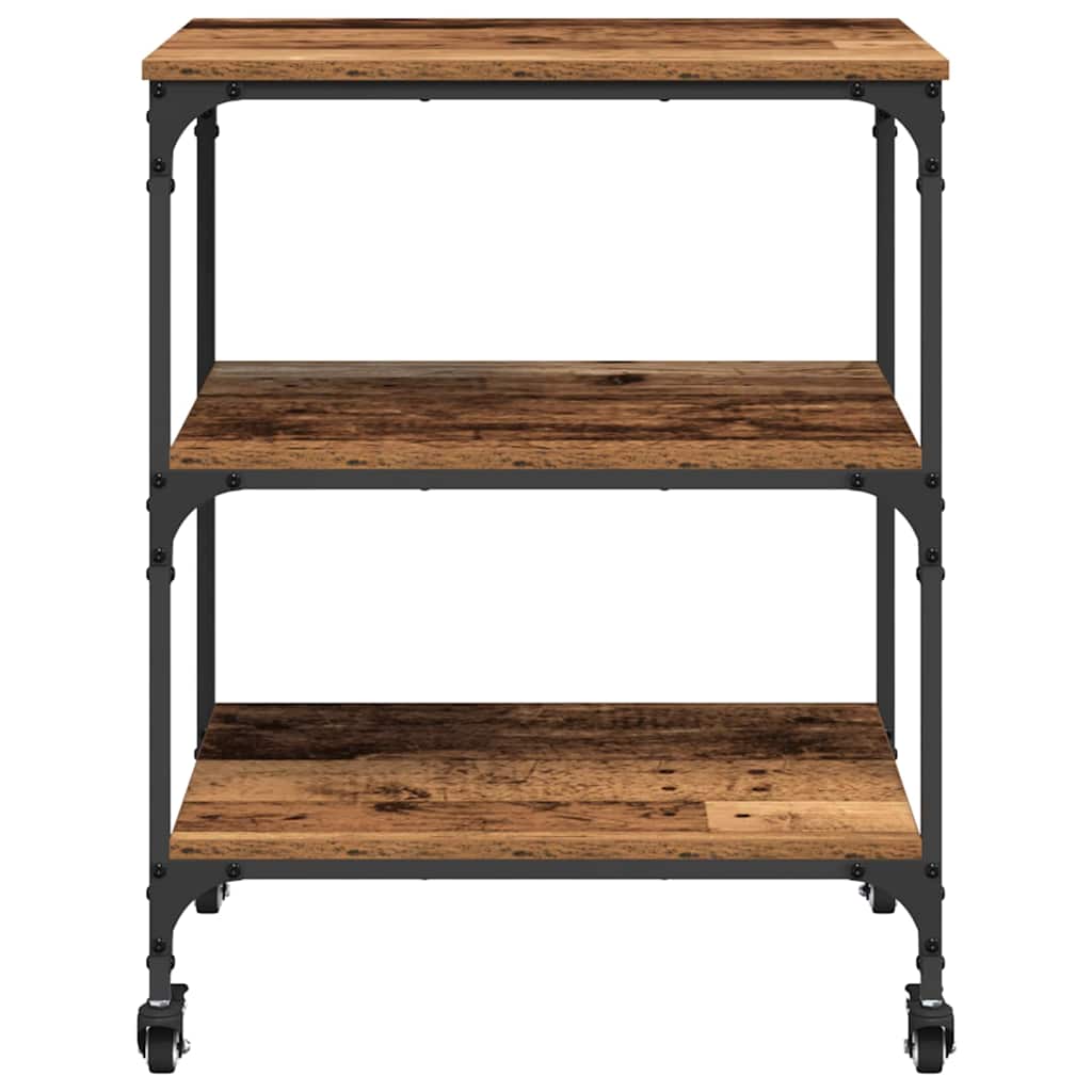 Keuken Trolley Oud Hout 60 x 41 x 76 cm Bewerkt hout is nu te koop bij PeponiXL, paradijselijk wonen!