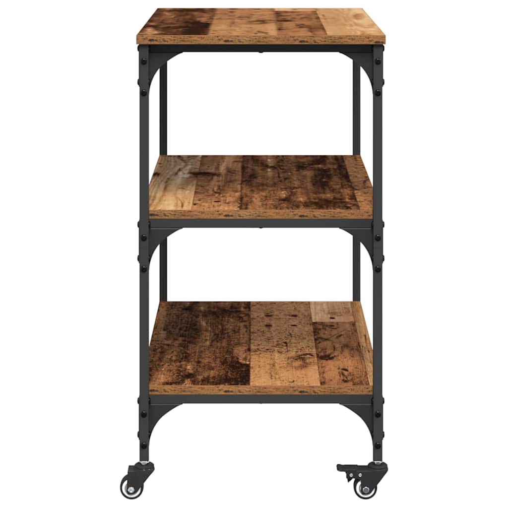 Keuken Trolley Oud Hout 60 x 41 x 76 cm Bewerkt hout is nu te koop bij PeponiXL, paradijselijk wonen!