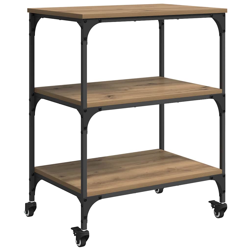 Keuken Trolley Artisan Eiken 60 x 41 x 76 cm Bewerkt hout is nu te koop bij PeponiXL, paradijselijk wonen!