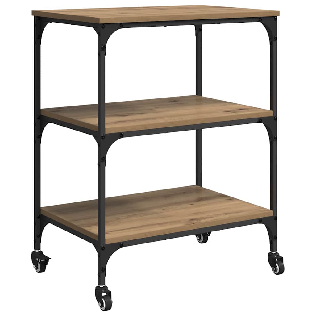 Keuken Trolley Artisan Eiken 60 x 41 x 76 cm Bewerkt hout is nu te koop bij PeponiXL, paradijselijk wonen!