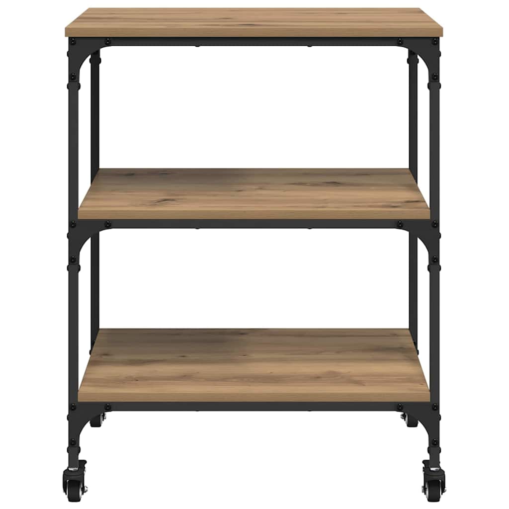 Keuken Trolley Artisan Eiken 60 x 41 x 76 cm Bewerkt hout is nu te koop bij PeponiXL, paradijselijk wonen!