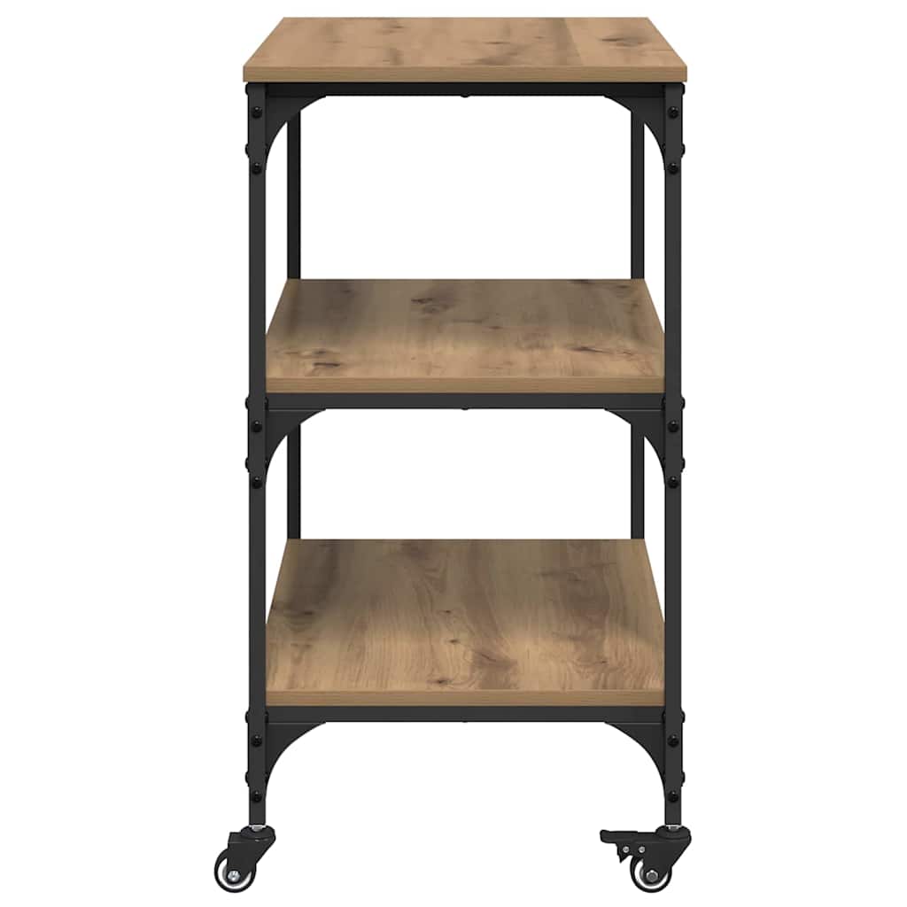 Keuken Trolley Artisan Eiken 60 x 41 x 76 cm Bewerkt hout is nu te koop bij PeponiXL, paradijselijk wonen!