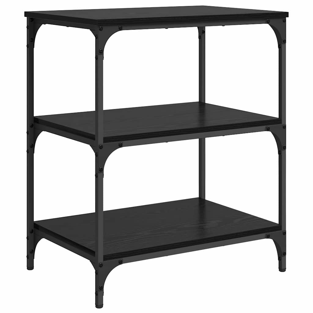 Keuken Trolley Zwart Eiken 60 x 41 x 76 cm Bewerkt hout is nu te koop bij PeponiXL, paradijselijk wonen!