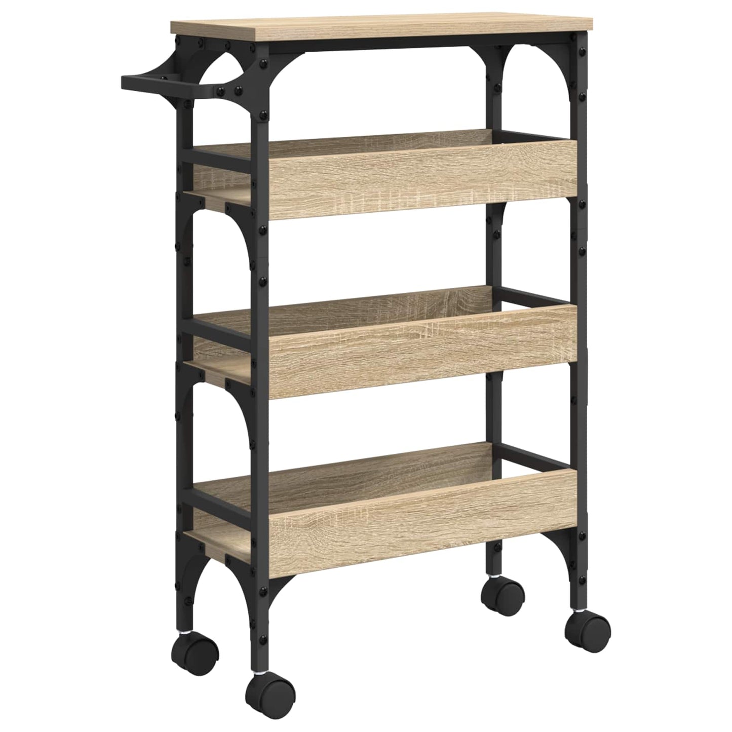 Keuken Trolley Sonoma Eiken 53 x 20 x 76 cm Bewerkt hout is nu te koop bij PeponiXL, paradijselijk wonen!