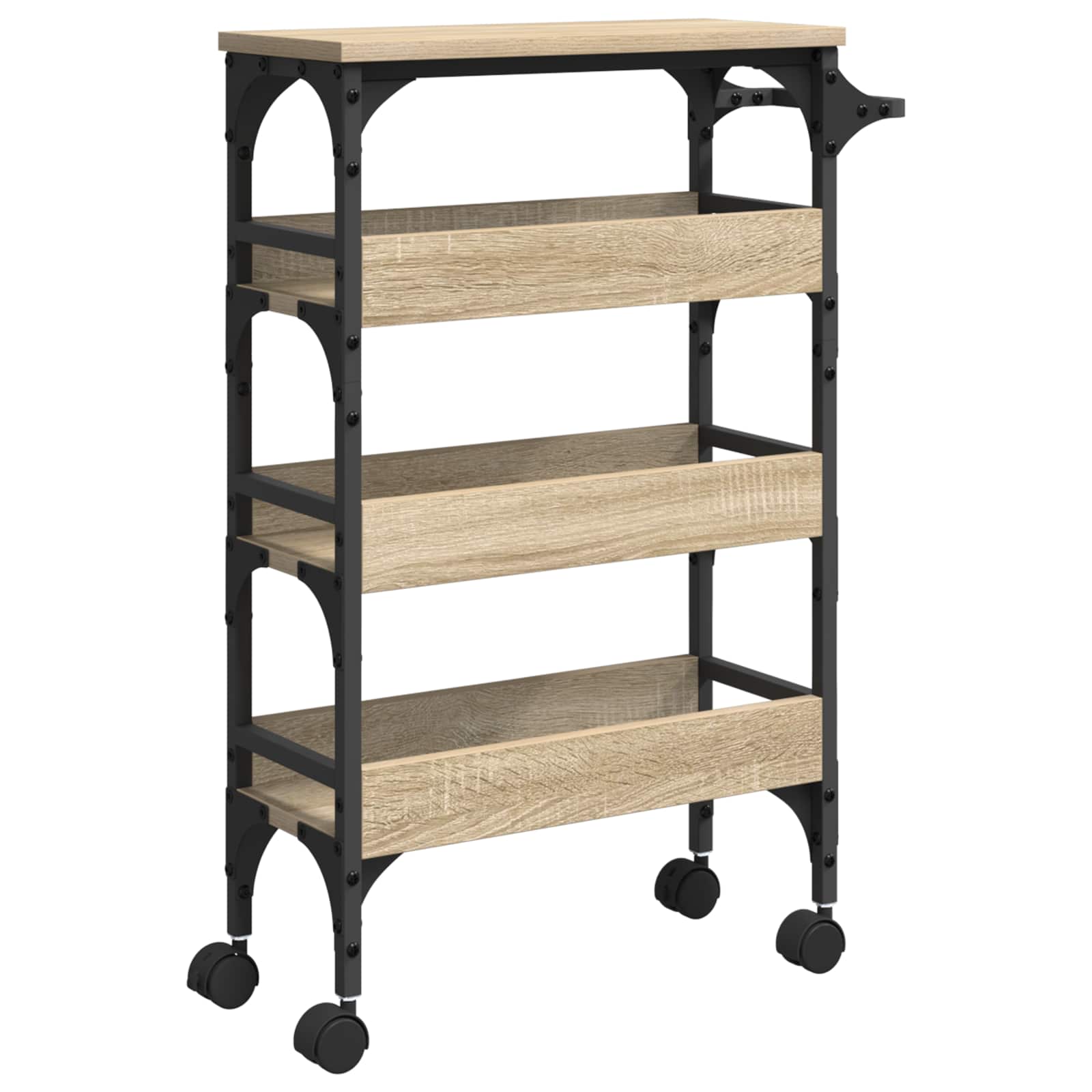 Keuken Trolley Sonoma Eiken 53 x 20 x 76 cm Bewerkt hout is nu te koop bij PeponiXL, paradijselijk wonen!