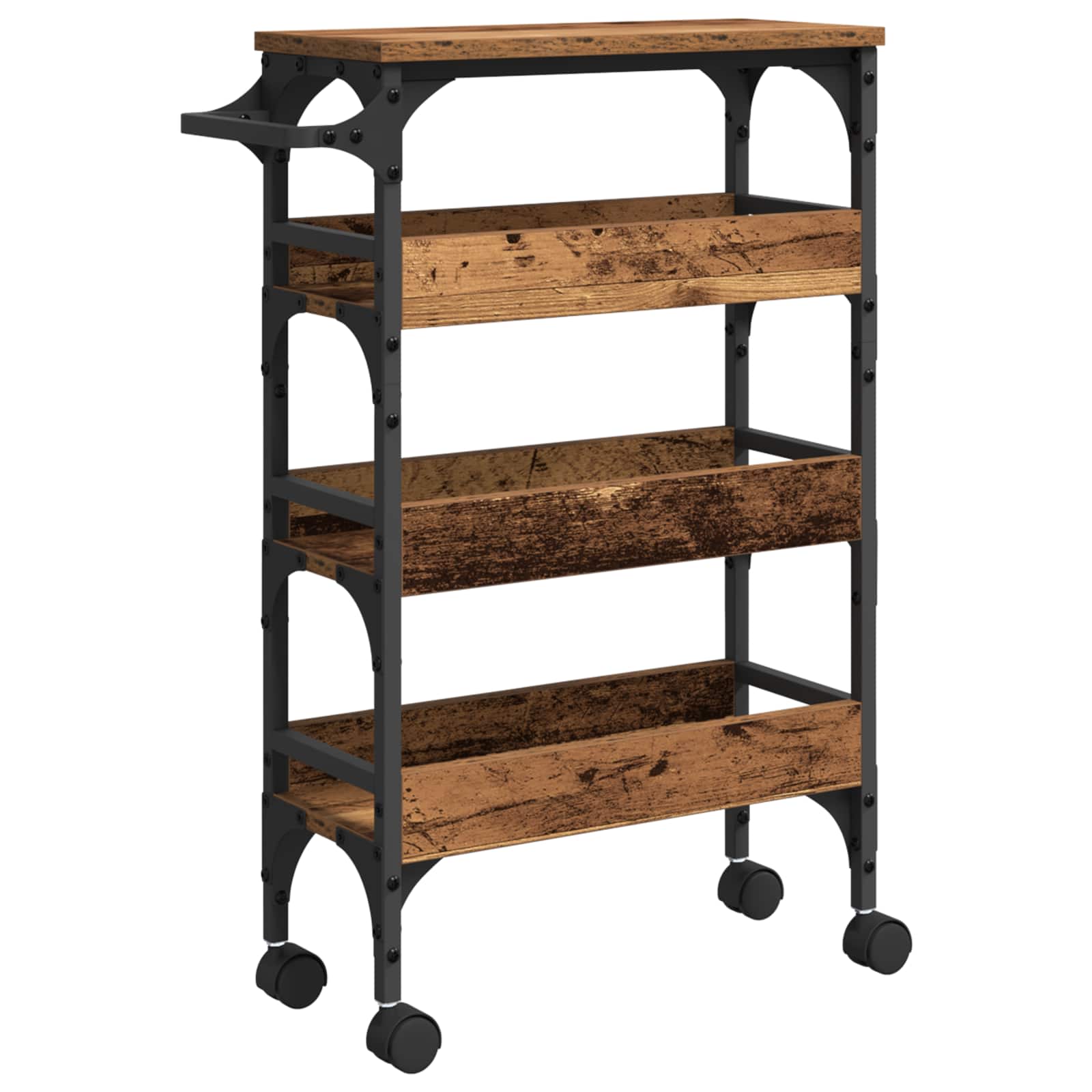 Keuken Trolley Oud Hout 53 x 20 x 76 cm Bewerkt hout is nu te koop bij PeponiXL, paradijselijk wonen!